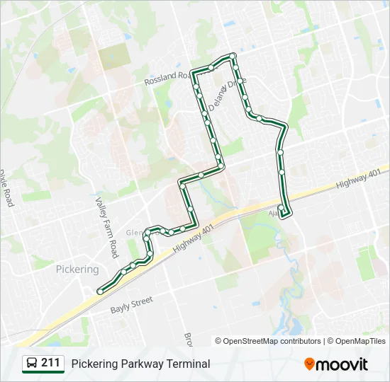 211 Bus Line Map
