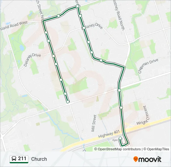 211 Bus Line Map