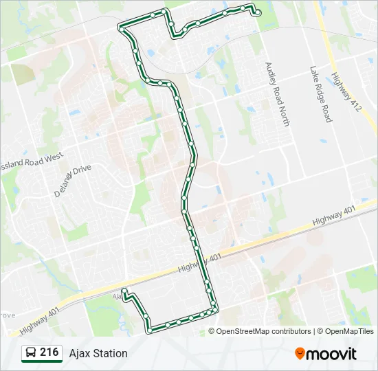 216 Bus Line Map