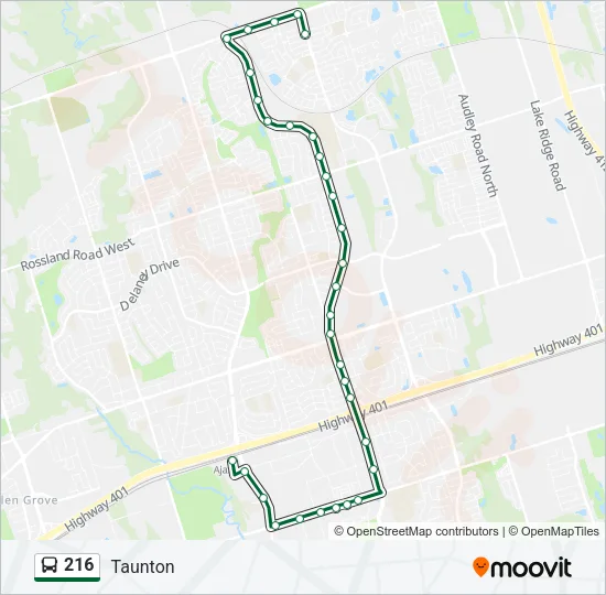 216 Bus Line Map