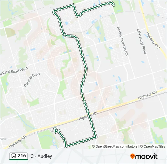 216 Bus Line Map