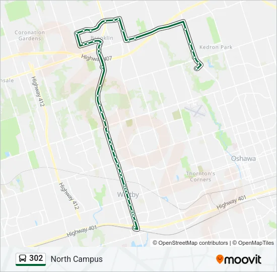 Plan de la ligne 302 de bus