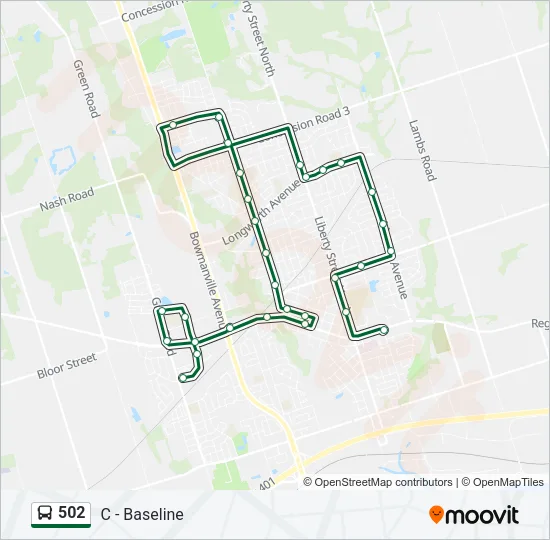 502 Bus Line Map