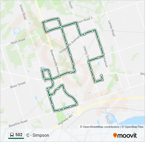 502 Bus Line Map
