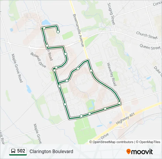 502 Bus Line Map