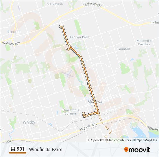 901 bus Line Map