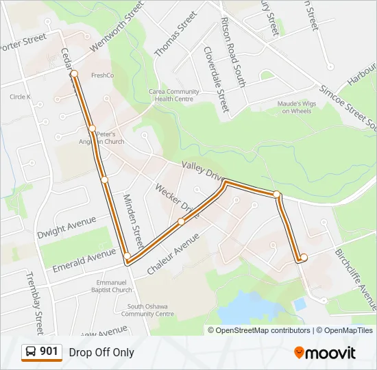 901 Bus Line Map