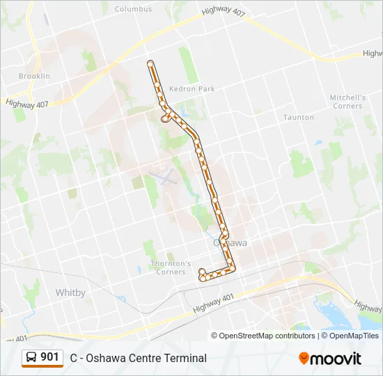 901 Bus Line Map