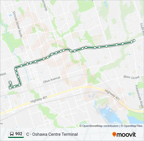 Plan de la ligne 902 de bus
