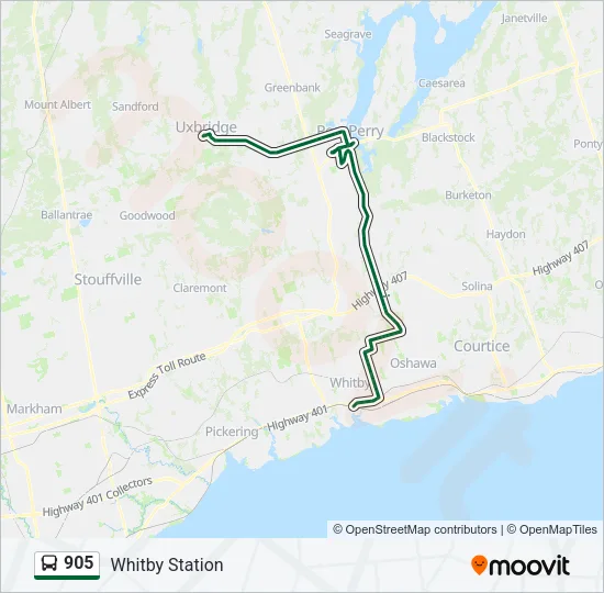 905 Bus Line Map