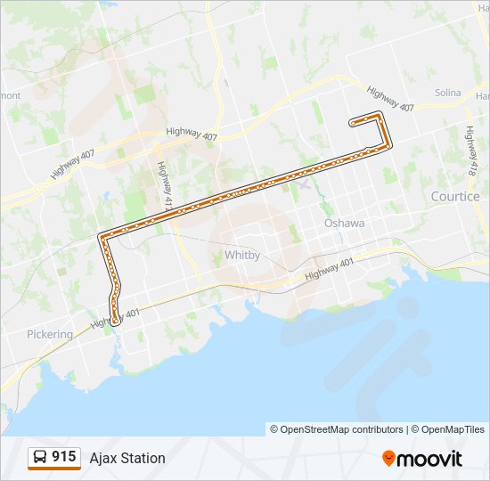 915 bus Line Map