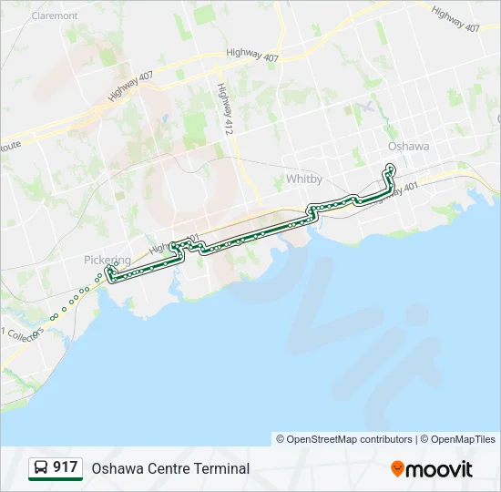 Plan de la ligne 917 de bus