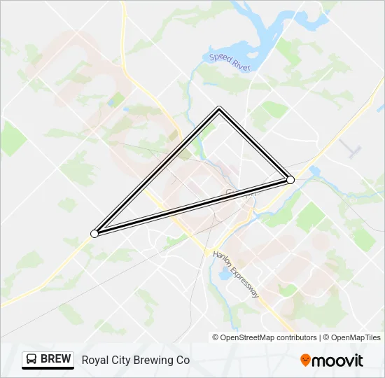 Plan de la ligne BREW de bus