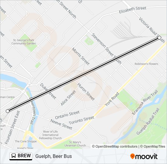 BREW Bus Line Map