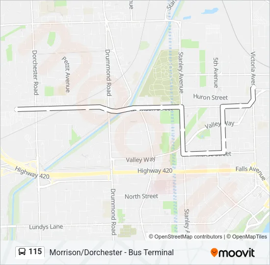 115 Bus Line Map