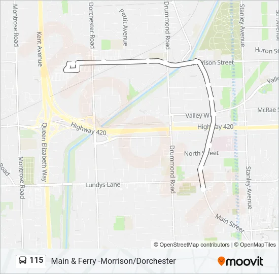 115 Bus Line Map