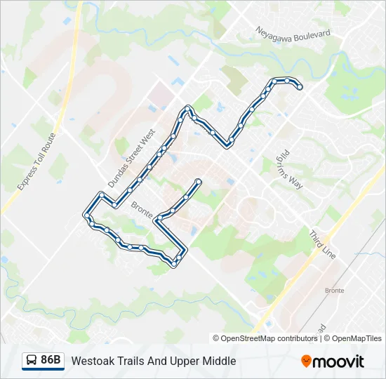 86B Bus Line Map