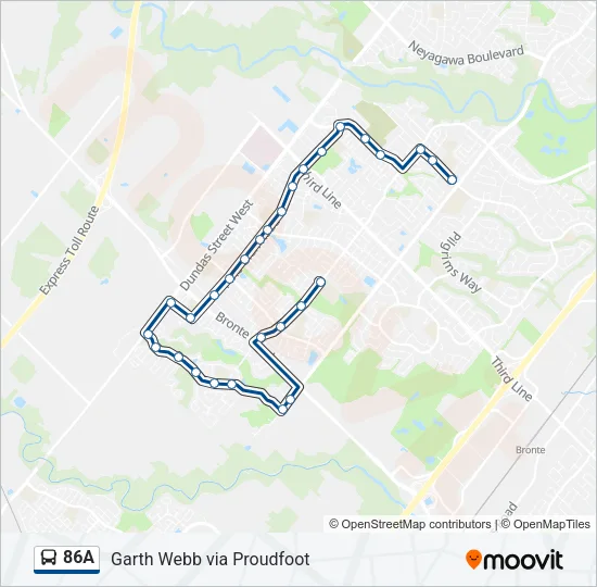 86A Bus Line Map