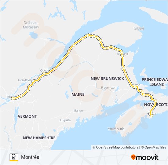 VIA RAIL Train Line Map