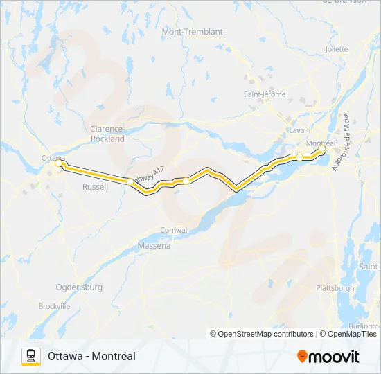 VIA RAIL Train Line Map