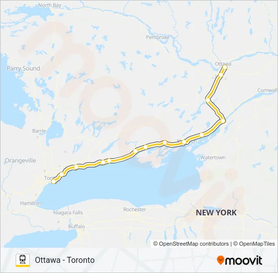 VIA RAIL Train Line Map