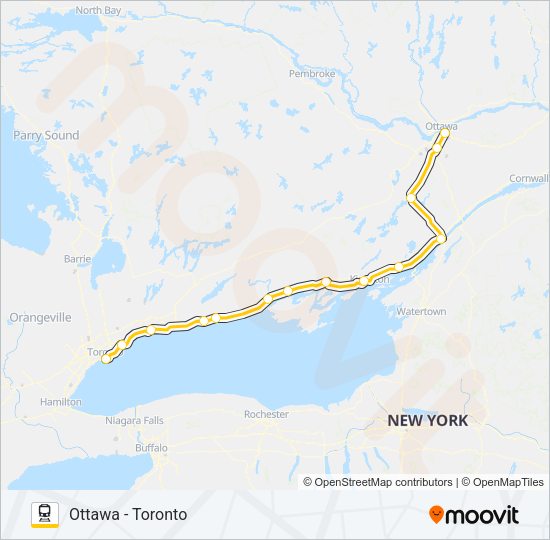 VIA RAIL Train Line Map