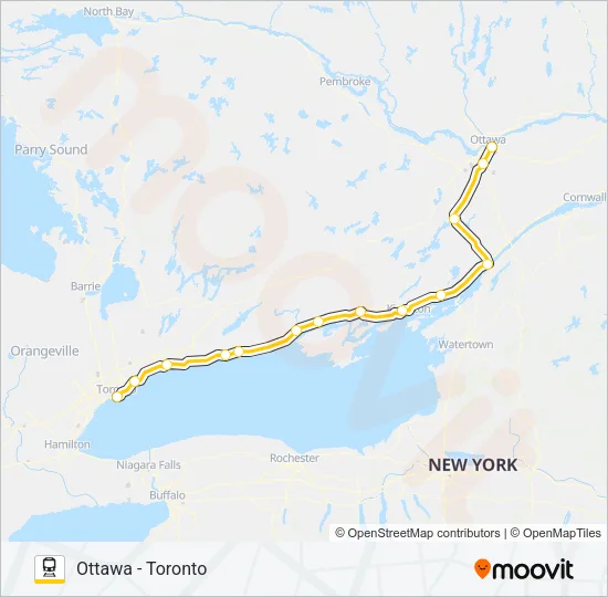 VIA RAIL Train Line Map