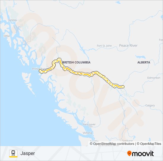 VIA RAIL Train Line Map