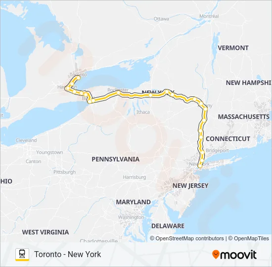 VIA RAIL Train Line Map