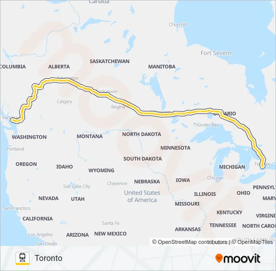 VIA RAIL Train Line Map