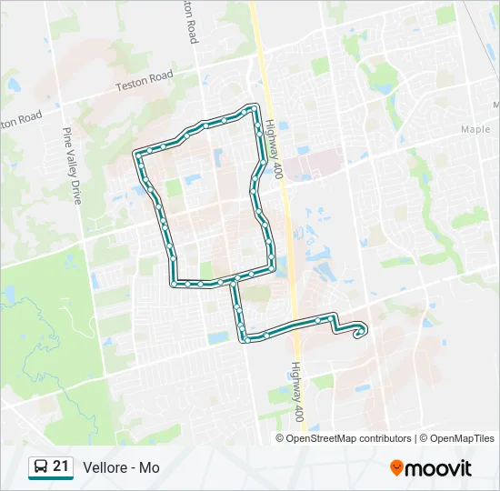21 Bus Line Map