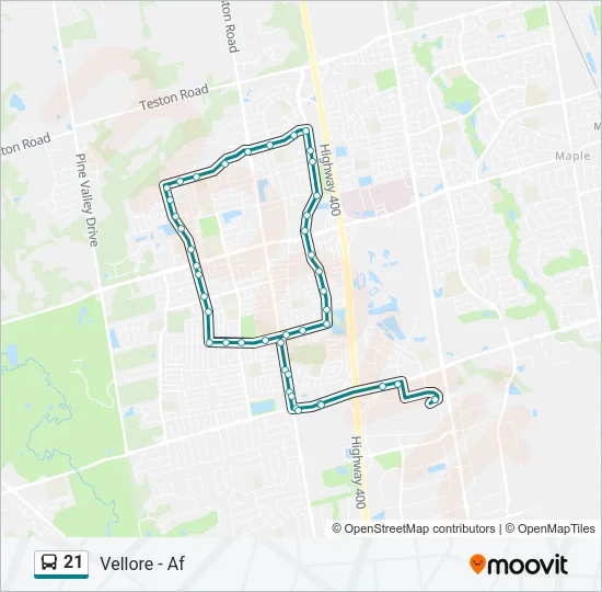 21 Bus Line Map