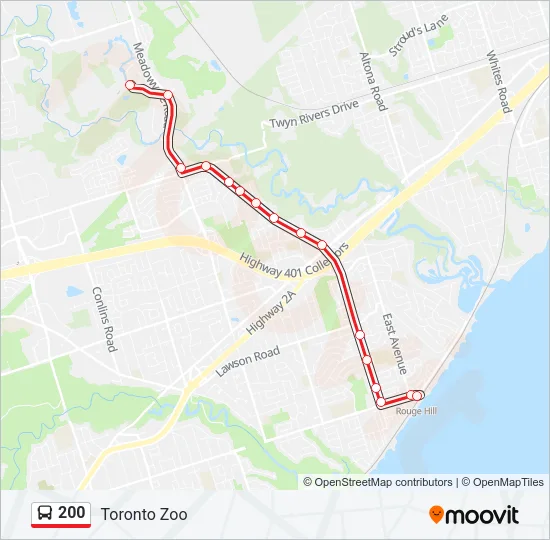 200 Bus Line Map