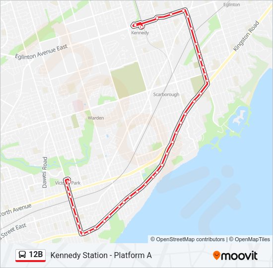 12B bus Line Map