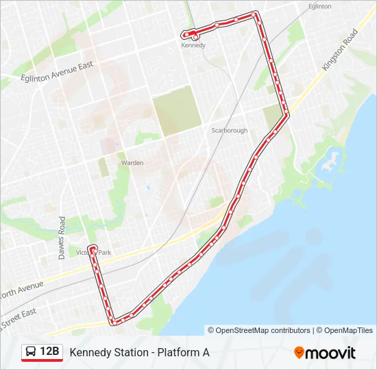 12B Bus Line Map