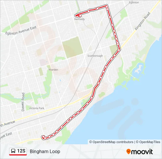 12S Bus Line Map