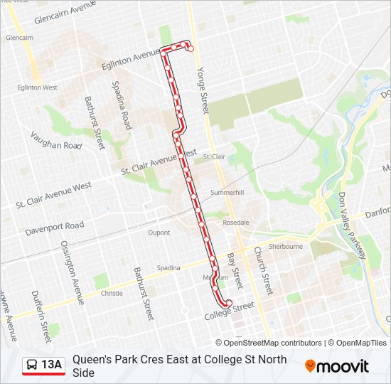 13A Bus Line Map