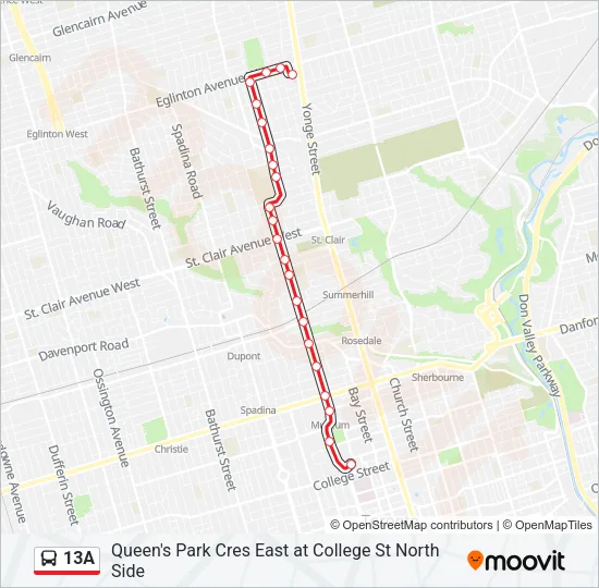 13A Bus Line Map