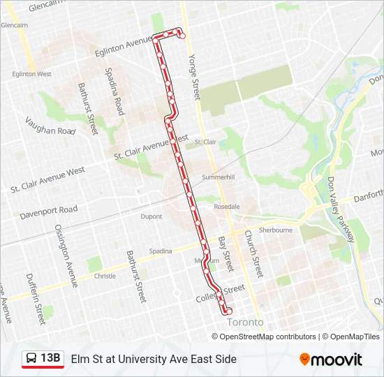 13B Bus Line Map