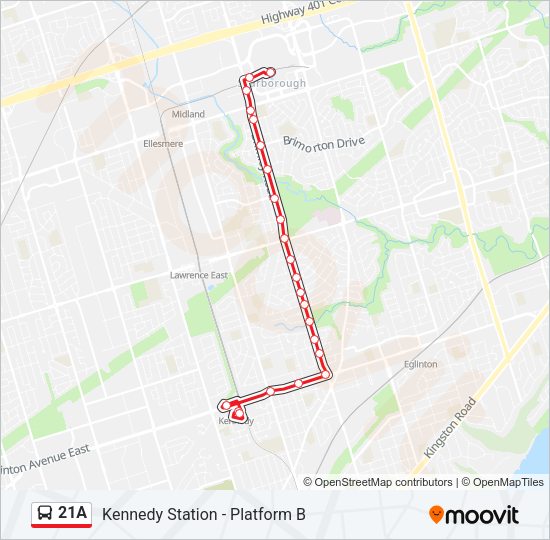 21A Bus Line Map