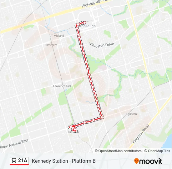 21A Bus Line Map