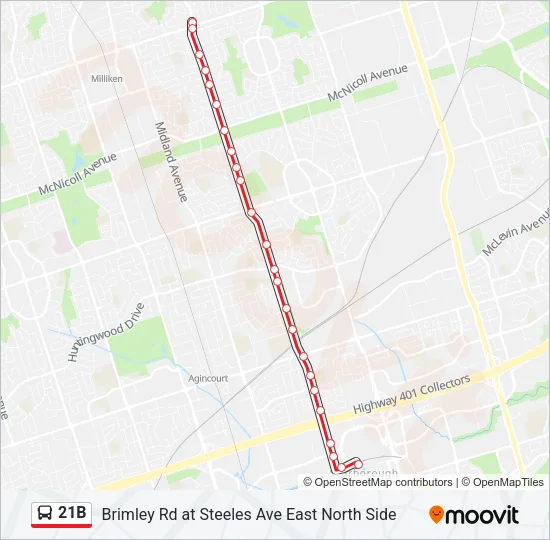 21B Bus Line Map