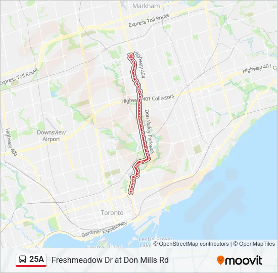 25A Bus Line Map