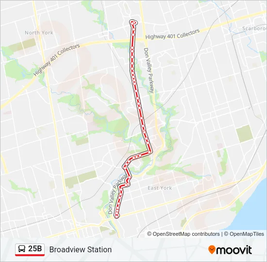 25B Bus Line Map