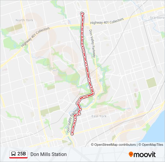25B Bus Line Map