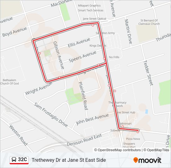 32C Bus Line Map