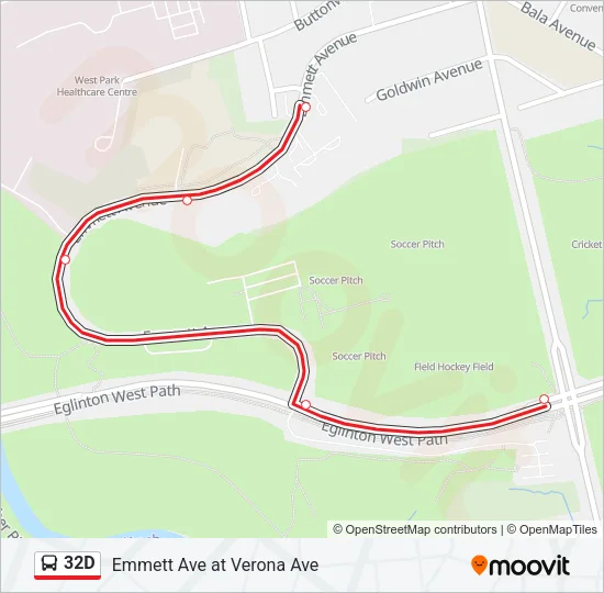 32D Bus Line Map