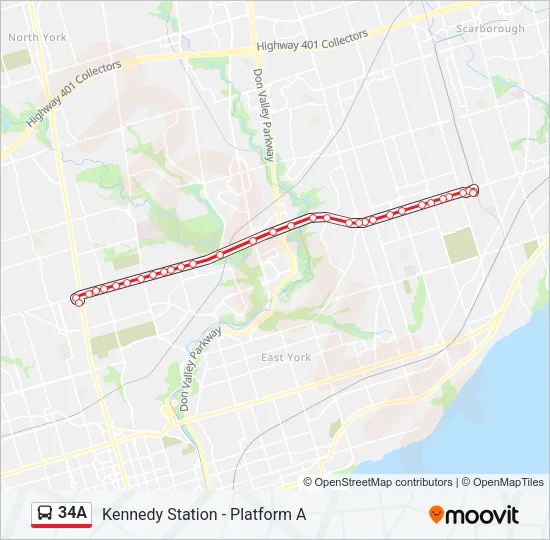 34A Bus Line Map
