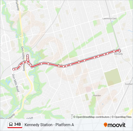 34B Bus Line Map