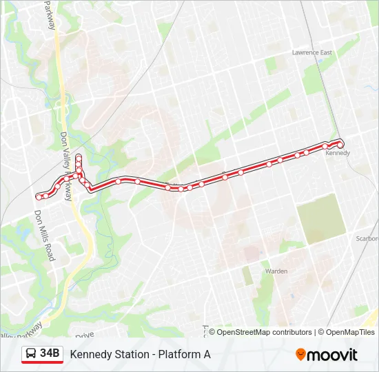 34B Bus Line Map
